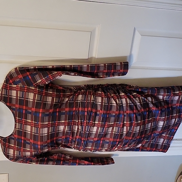 Glory Star Large Plaid Ruched Bodycon Dress - Picture 8 of 14